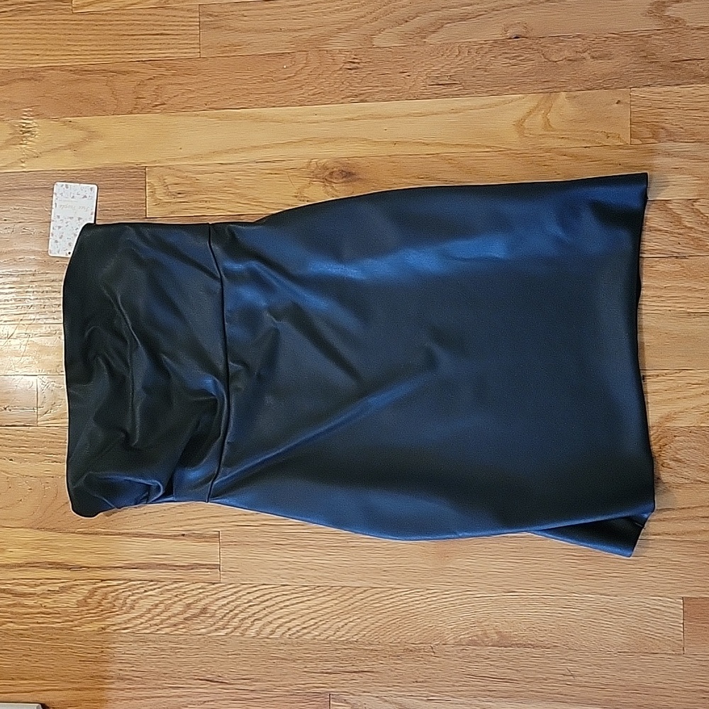 Free People Black Leather Mini Dress NWT